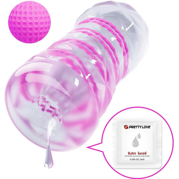 Pretty masturbador masculino fantasy espiral interna y bolas transparente
