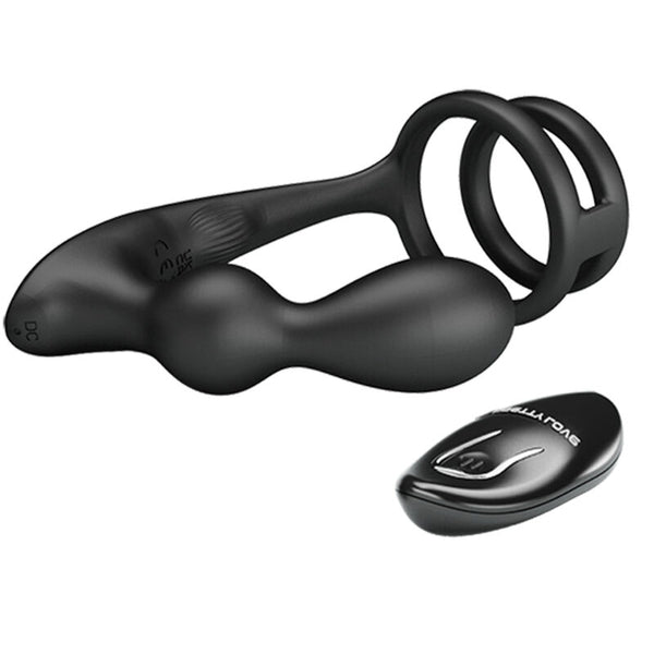 Pretty marshall anillo para pene con plug anal vibratorio y control remoto
