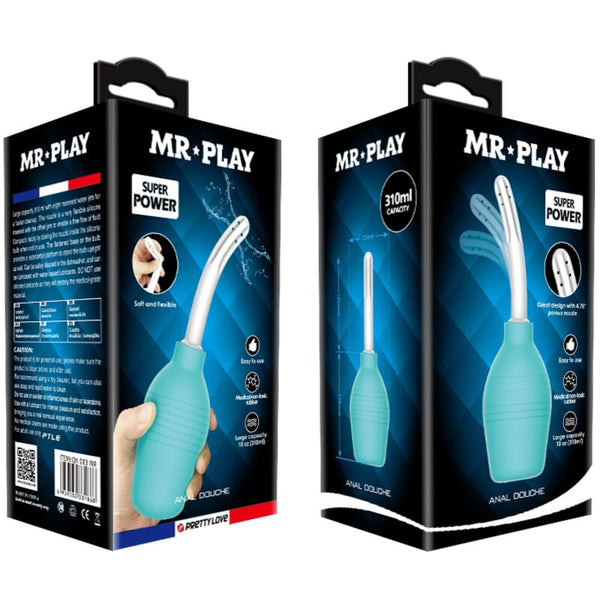 Mr pera anal ducha de goma azul