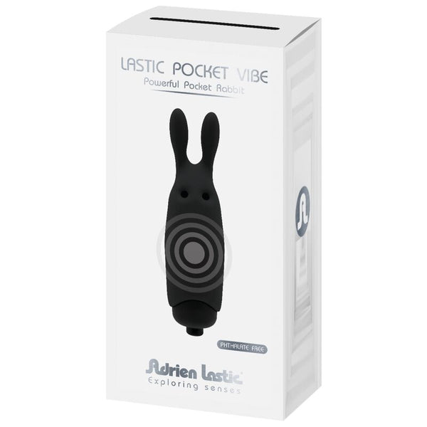 Vibrador de bolsillo conejo negro lastic pocket