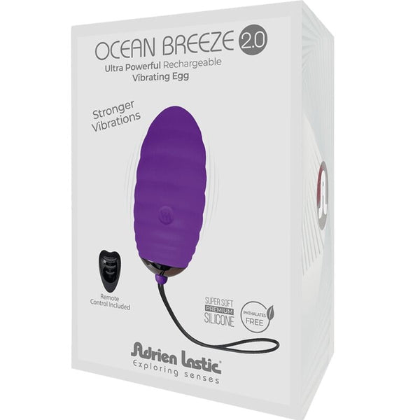 Vibrador recargable control remoto violeta ocean breeze 2.0 huevo