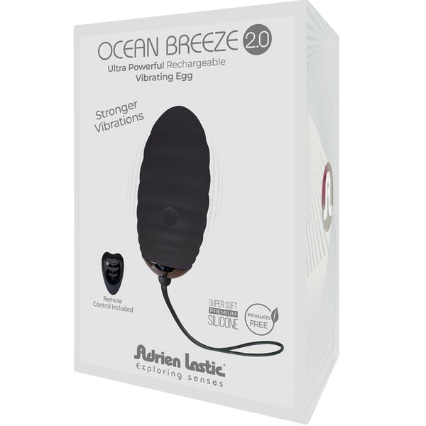 Vibrador recargable control remoto negro ocean breeze 2.0 huevo