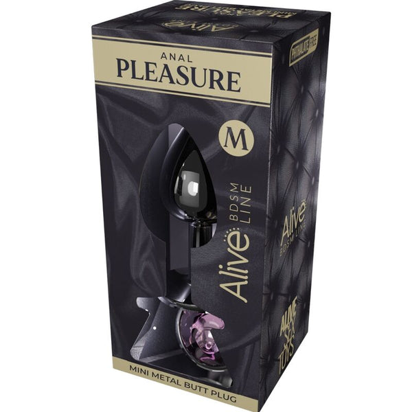 Alive anal pleasure mini plug metal rosa talla m