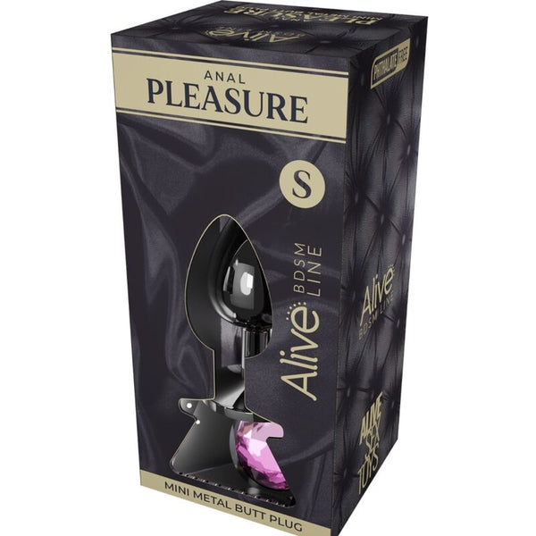 Alive anal pleasure mini plug metal rosa talla s