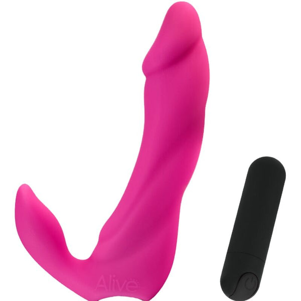 Vibrador rosa 14.9 cm bifun pro dildo
