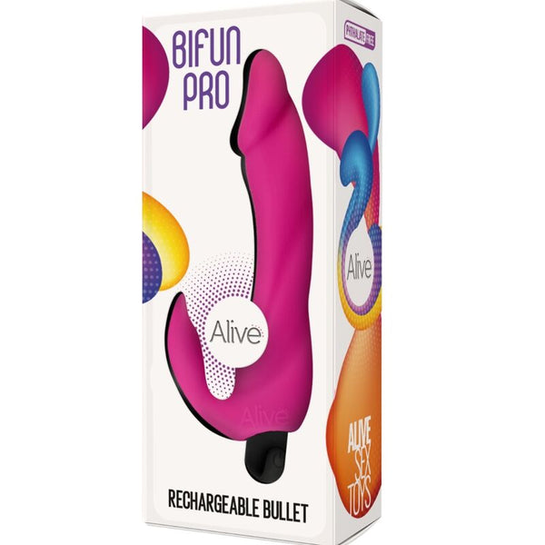 Vibrador rosa 14.9 cm bifun pro dildo