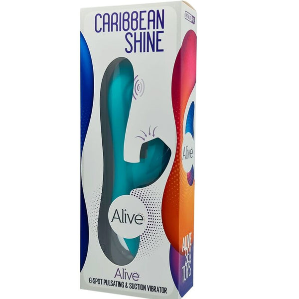 Vibrador y succionador caribbean shine azul