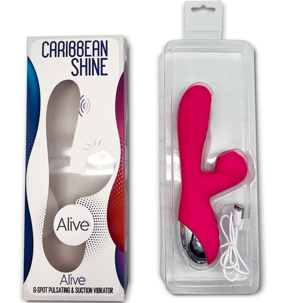 Vibrador y succionador caribbean shine fucsia