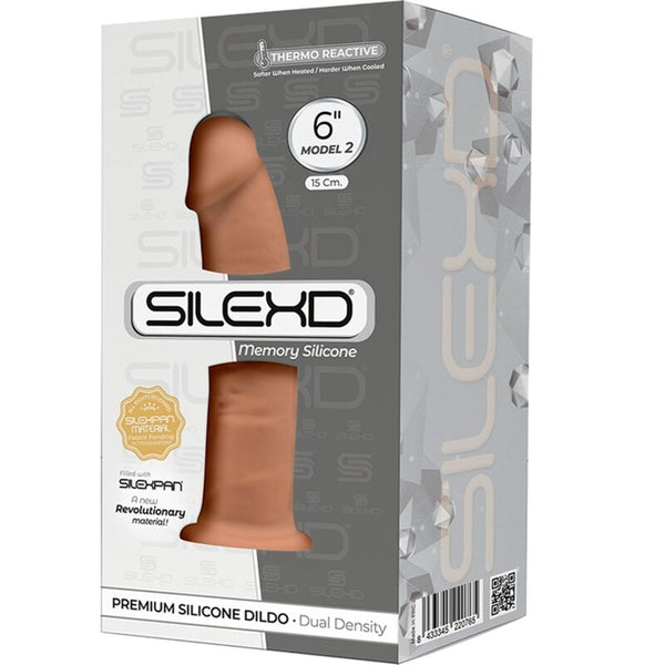 Silexd modelo 2 pene realístico silicona premium silexpan caramelo 15.4 cm