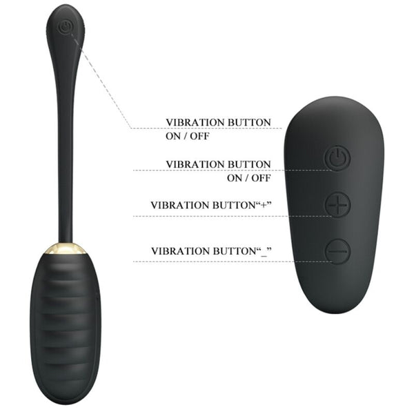Doreen huevo vibrador de lujo recargable negro control remoto