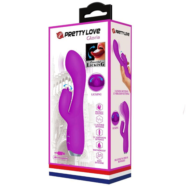Gloria vibrador conejo recargable impermeable morado