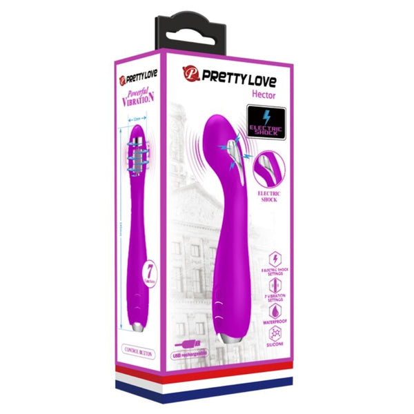 Hector vibrador electroshock recargable y impermeable morado