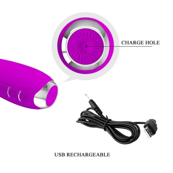 Hector vibrador electroshock recargable y impermeable morado