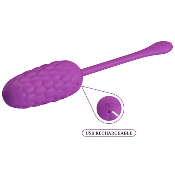 Huevo vibrador con textura marina recargable morado