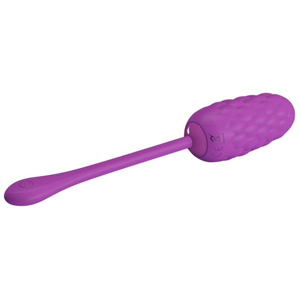 Huevo vibrador con textura marina recargable morado