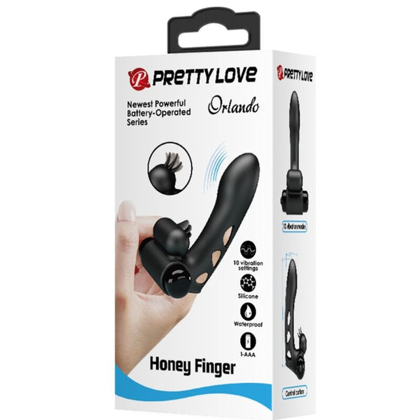 Orlando funda de dedo vibrador negro