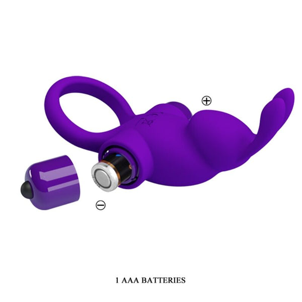 Anillo vibrador i conejo para pene morado