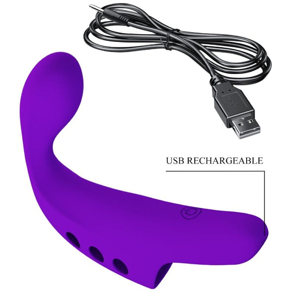 Gorgon vibrador de dedo recargable morado