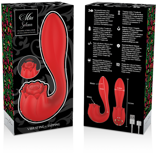Estimulador vibrador Selena con golpeteo rojo