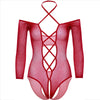 Leg body con abertura con brillo rojo