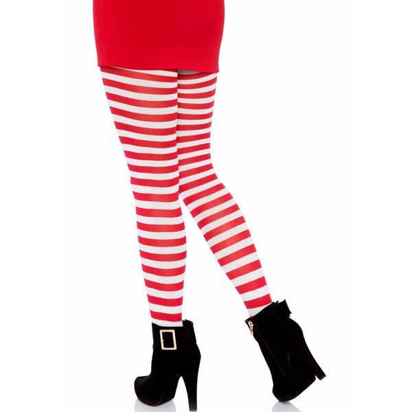 Leg medias de rayas blanco rojo