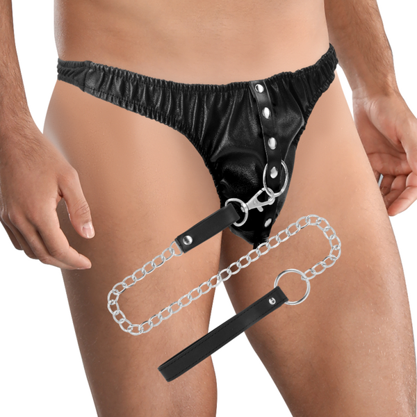 Darkness tanga de sumisión con cadena metal