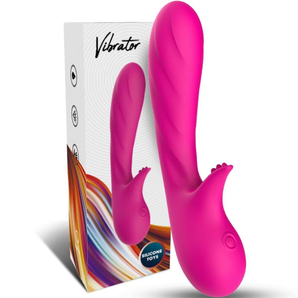 Romance vibrador con estimulador fucsia