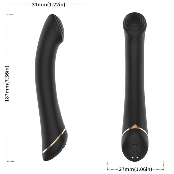 Vibrador cabeza plana silicona negro