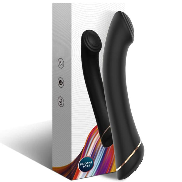 Vibrador cabeza plana silicona negro