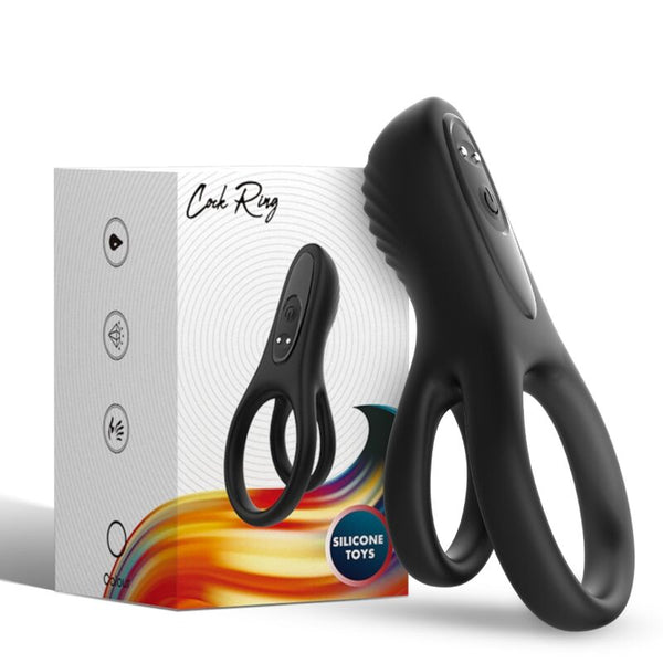 Doble anillo vibrador negro