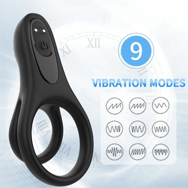 Doble anillo vibrador negro