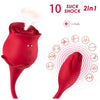 Succionador de clítoris armony rosa y vibrador 10 modos rojo