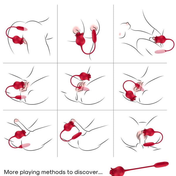 Vibrador rojo armony roselip estimulador clítoris con lengua 10 modos y