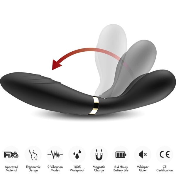 Y wand masajeador y vibrador cabeza doble negro