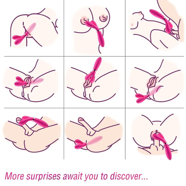 Y wand masajeador y vibrador cabeza doble fucsia