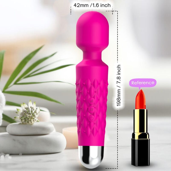 Postman masajeador y vibrador cabeza flexible fucsia