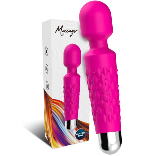 Postman masajeador y vibrador cabeza flexible fucsia