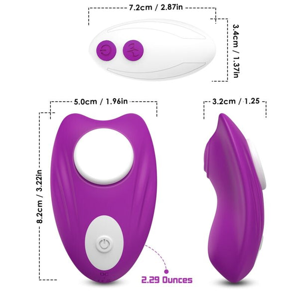 Vibrador para bragas Butterfly con control remoto violeta