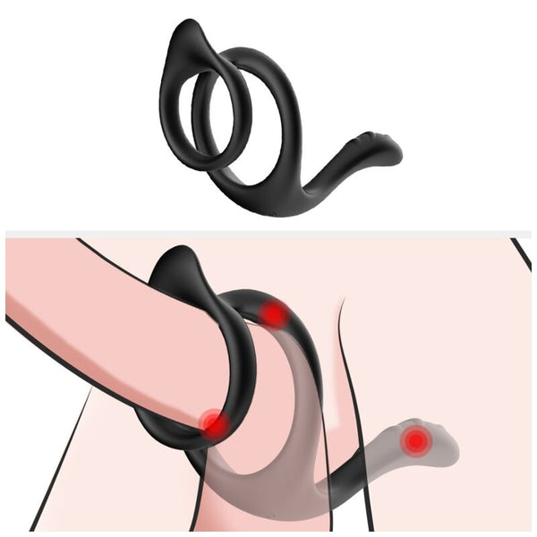 Armony tail anillo doble anal negro
