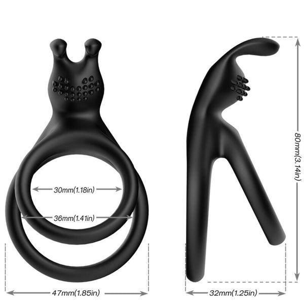 Armony tensy anillo doble rabbit negro