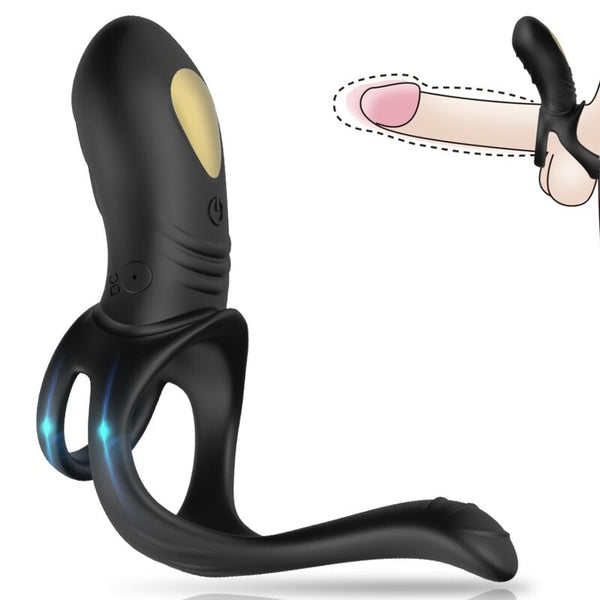 Joy jumper anillo vibrador parejas y plug anal control remoto negro