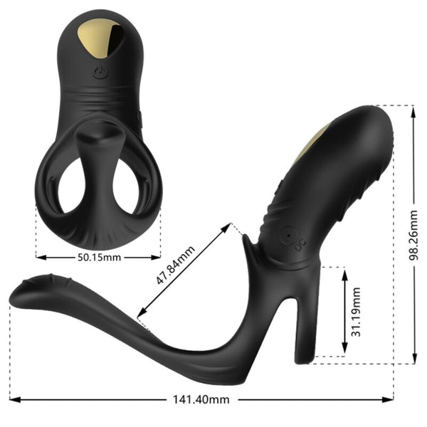 Joy jumper anillo vibrador parejas y plug anal control remoto negro