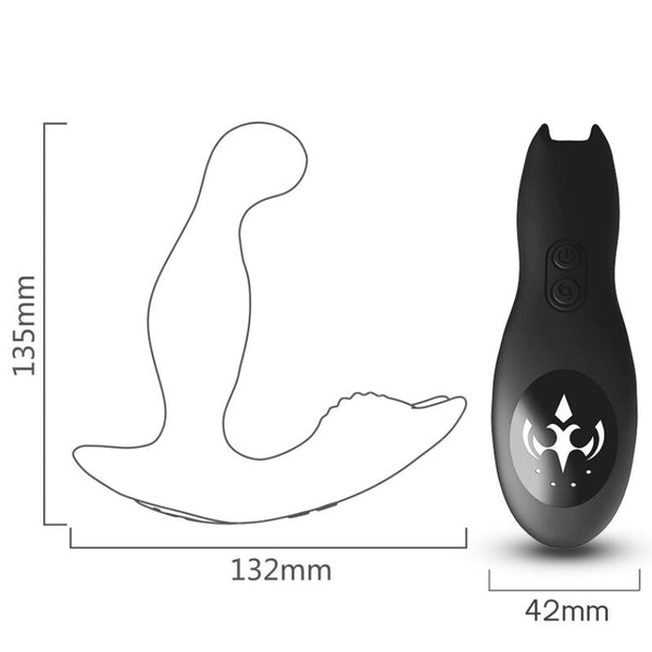 Bat king vibrador anal prostata rotador control remoto negro