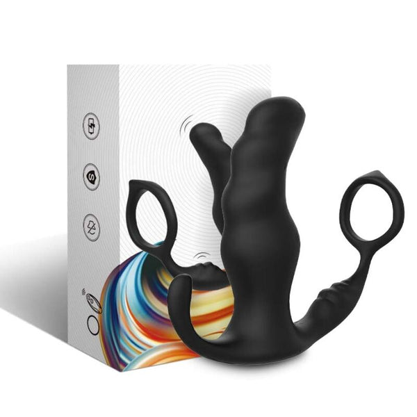 Knight vibrador anal prostata y anillo control remoto negro