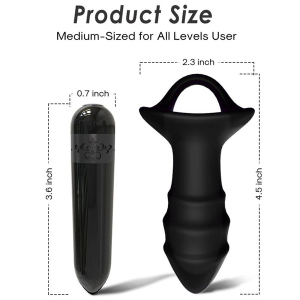 Kylin dedal vibrador y plug anal control remoto negro