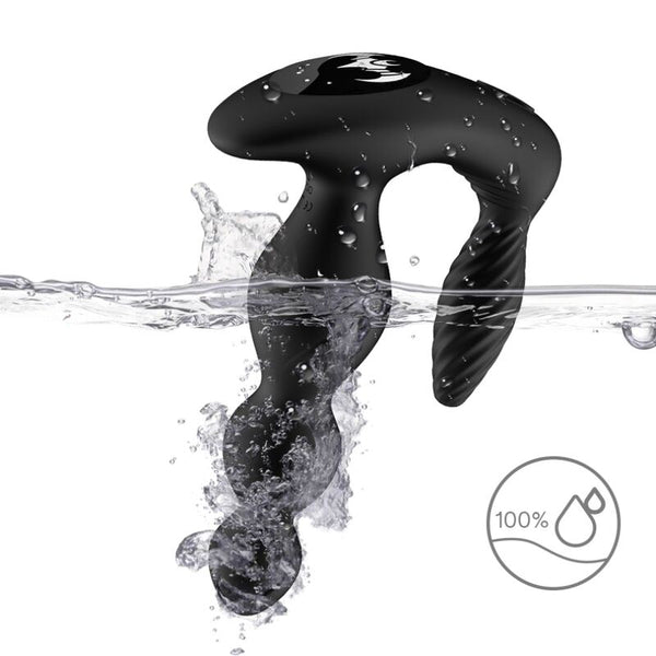 Manfun vibrador y estimulador plug anal control remoto negro