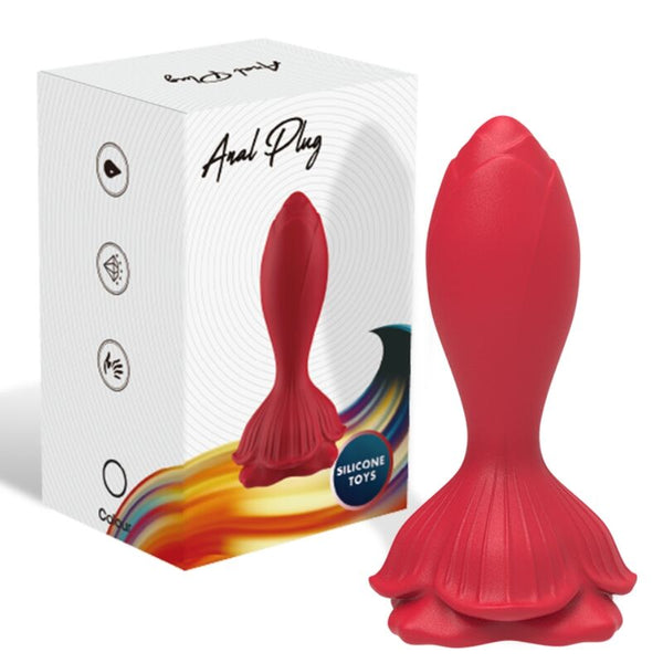 Rosa vibrador y plug anal pequeño control remoto rojo