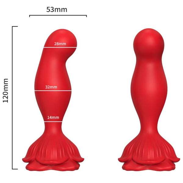 Rosa vibrador y plug anal control remoto rojo