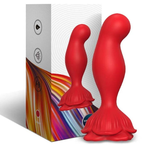 Rosa vibrador y plug anal control remoto rojo