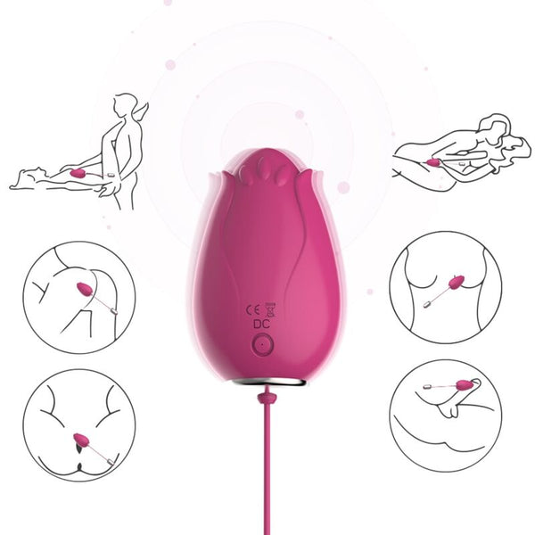 Mandala huevo vibrador Punto G control remoto fucsia